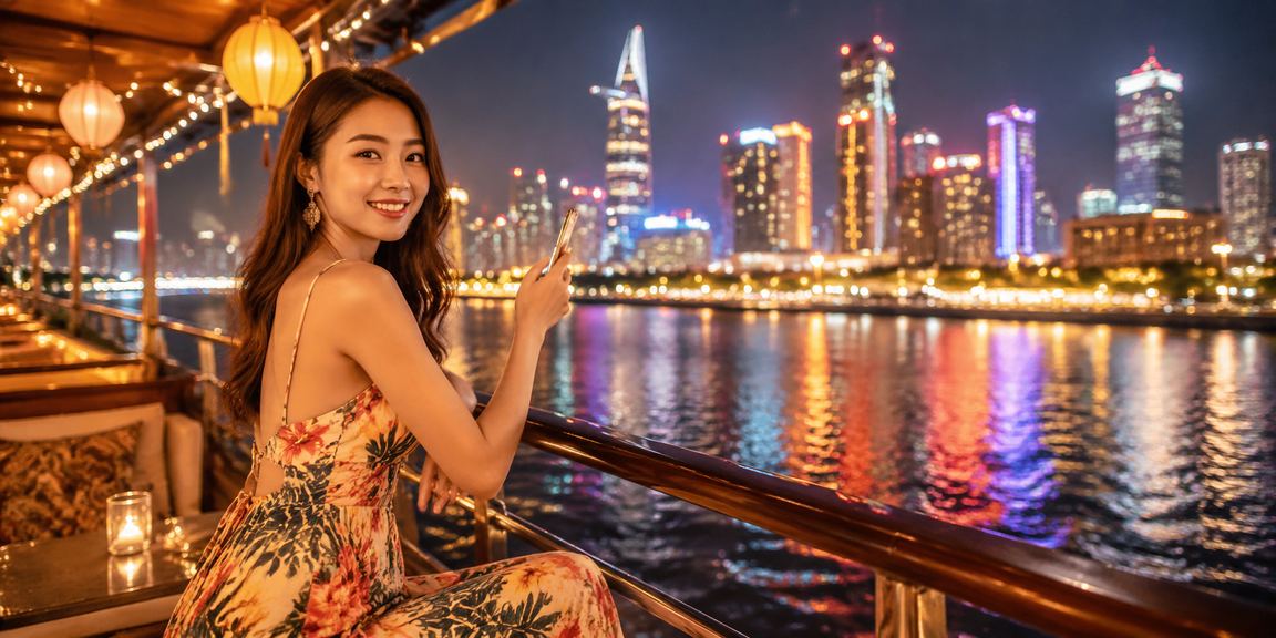 Người dùng chơi casino trên điện thoại tại chợ đêm TP.HCM